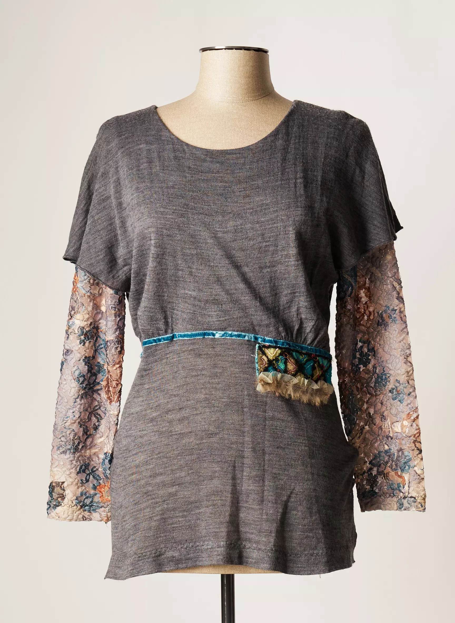 Evalinka Pull Tuniques Femme couleur gris
