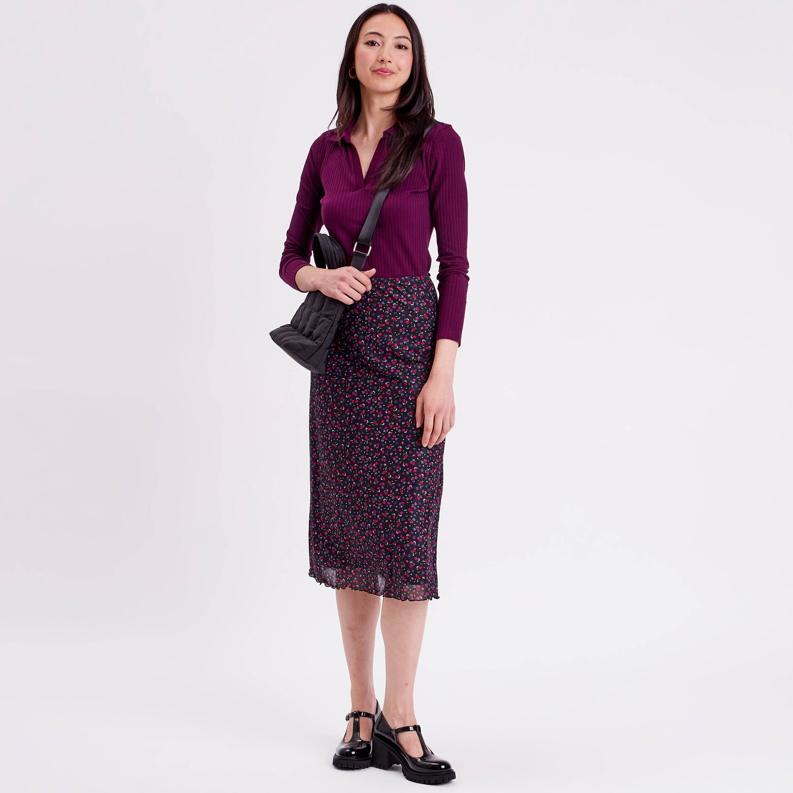 Jupe droite noir femme | Cache Cache