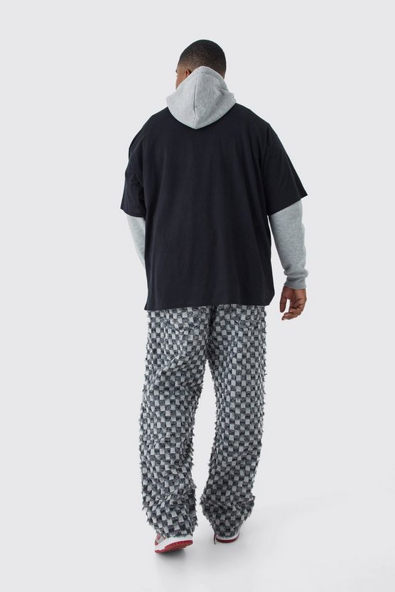 Plus lockere karierte Hose