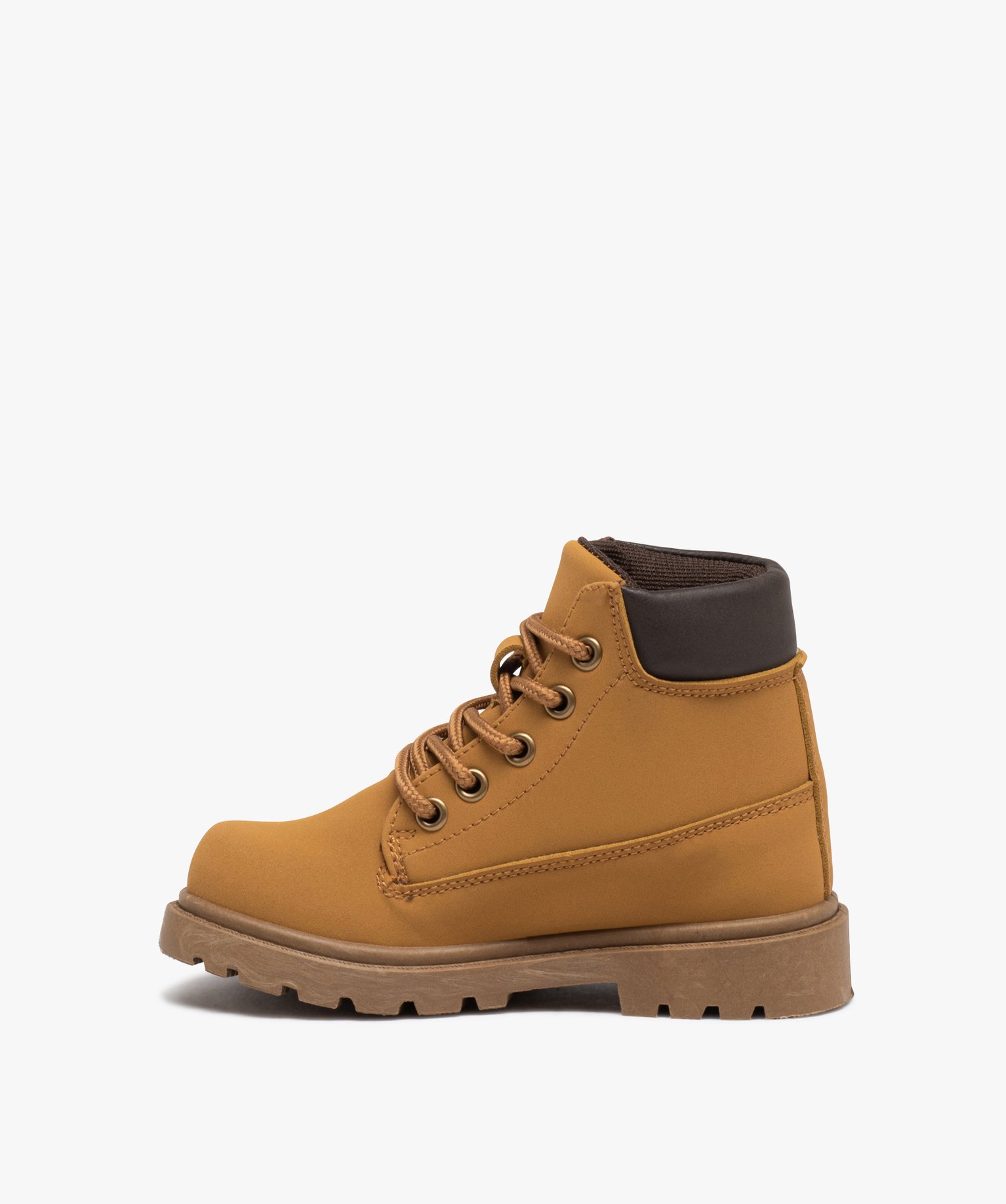 Boots à lacets et semelle crantée du 25 au 30 camel | GEMO