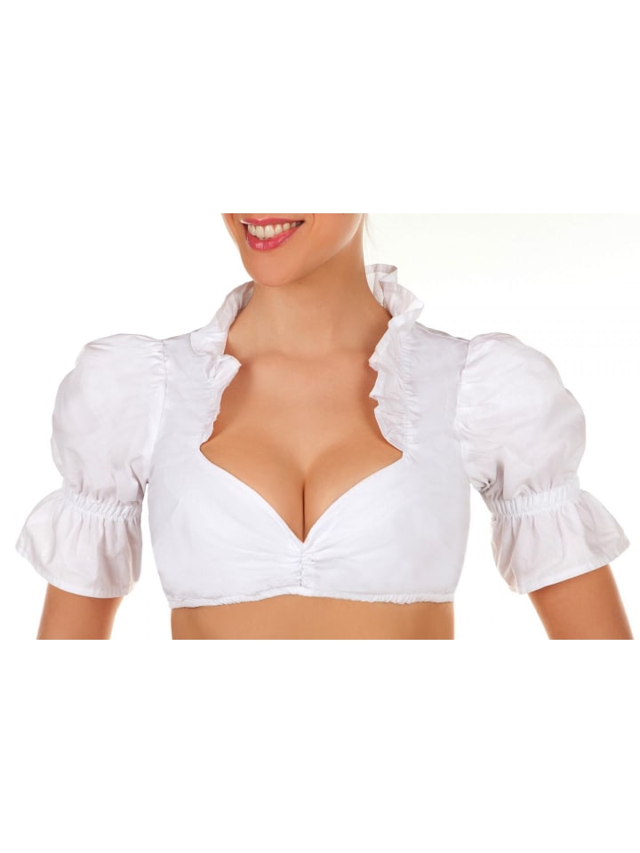 Edelnice Dirndlbluse in weiß günstig kaufen