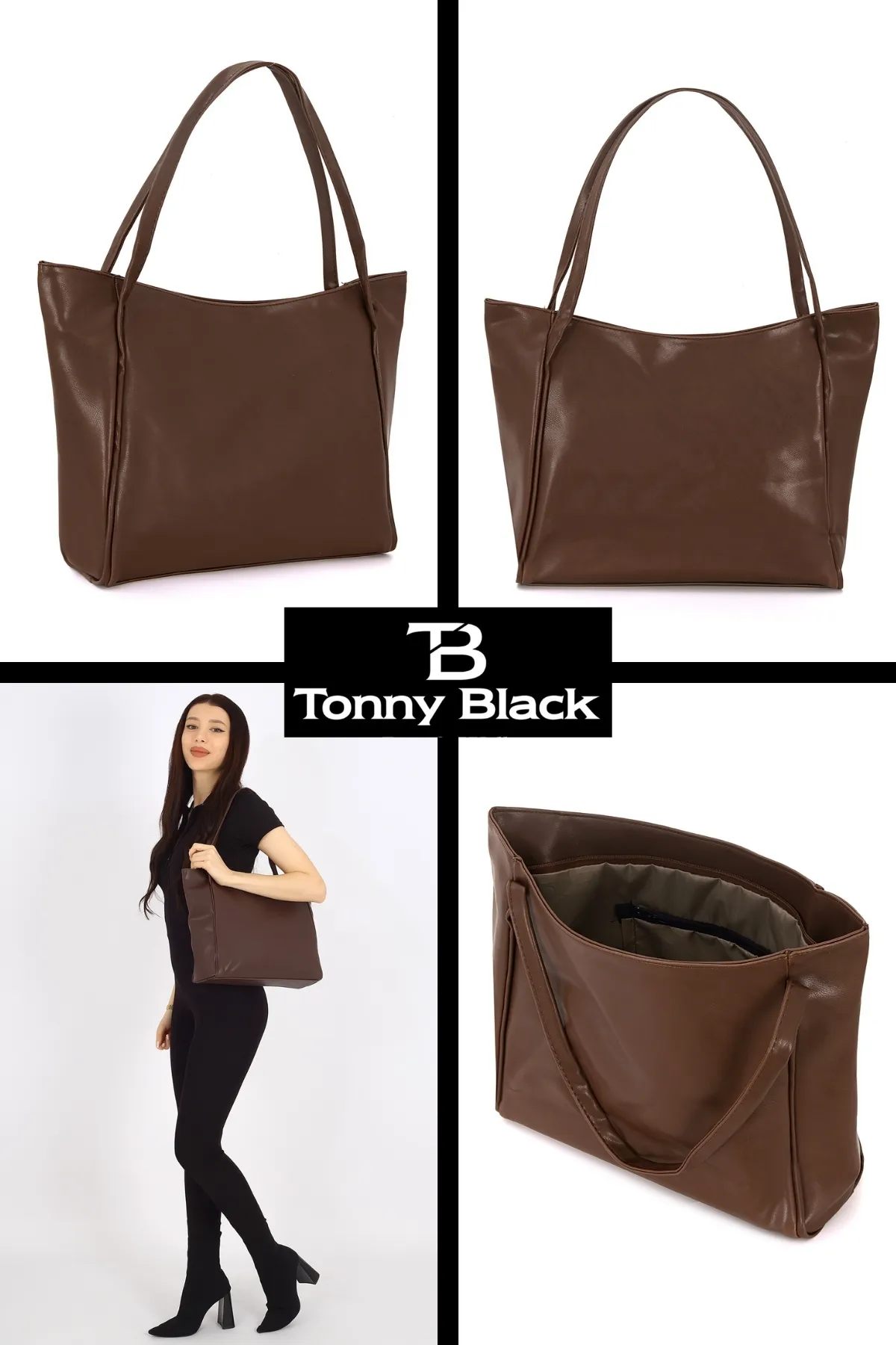 Tonny Black  Umhängetasche - Braun - Unifarben