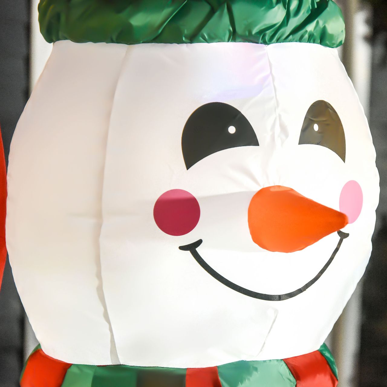HOMCOM Weihnachten aufblasbarer Schneemann mit 3 Pinguinen LEDs Polyester 140 x 70 x 180 cm