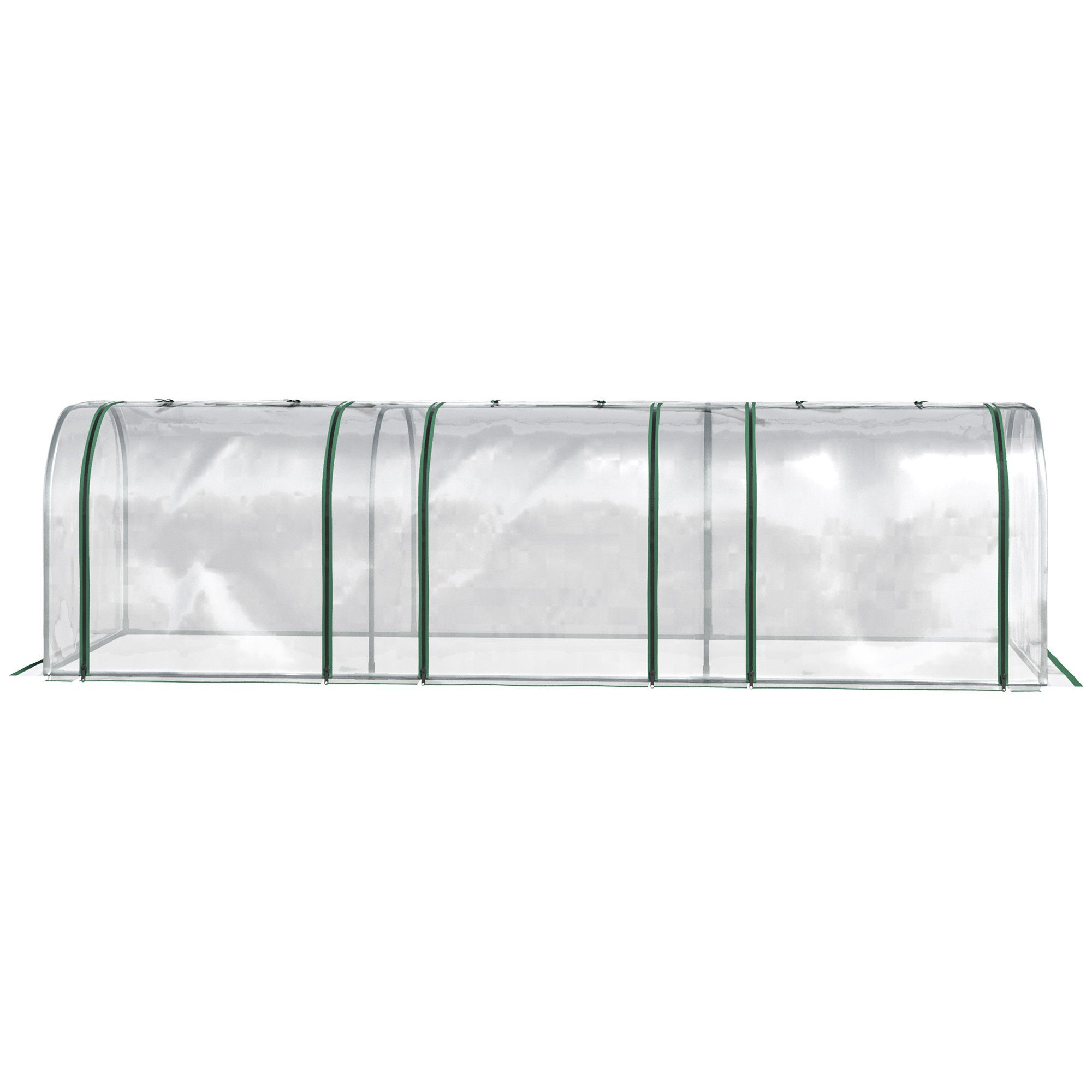 Outsunny Foliengewächshaus, BxTxH: 100 x 350 x 80 cm, 0 mm Wandstärke, Set, Gewächshaus, Treibhaus mit Tür