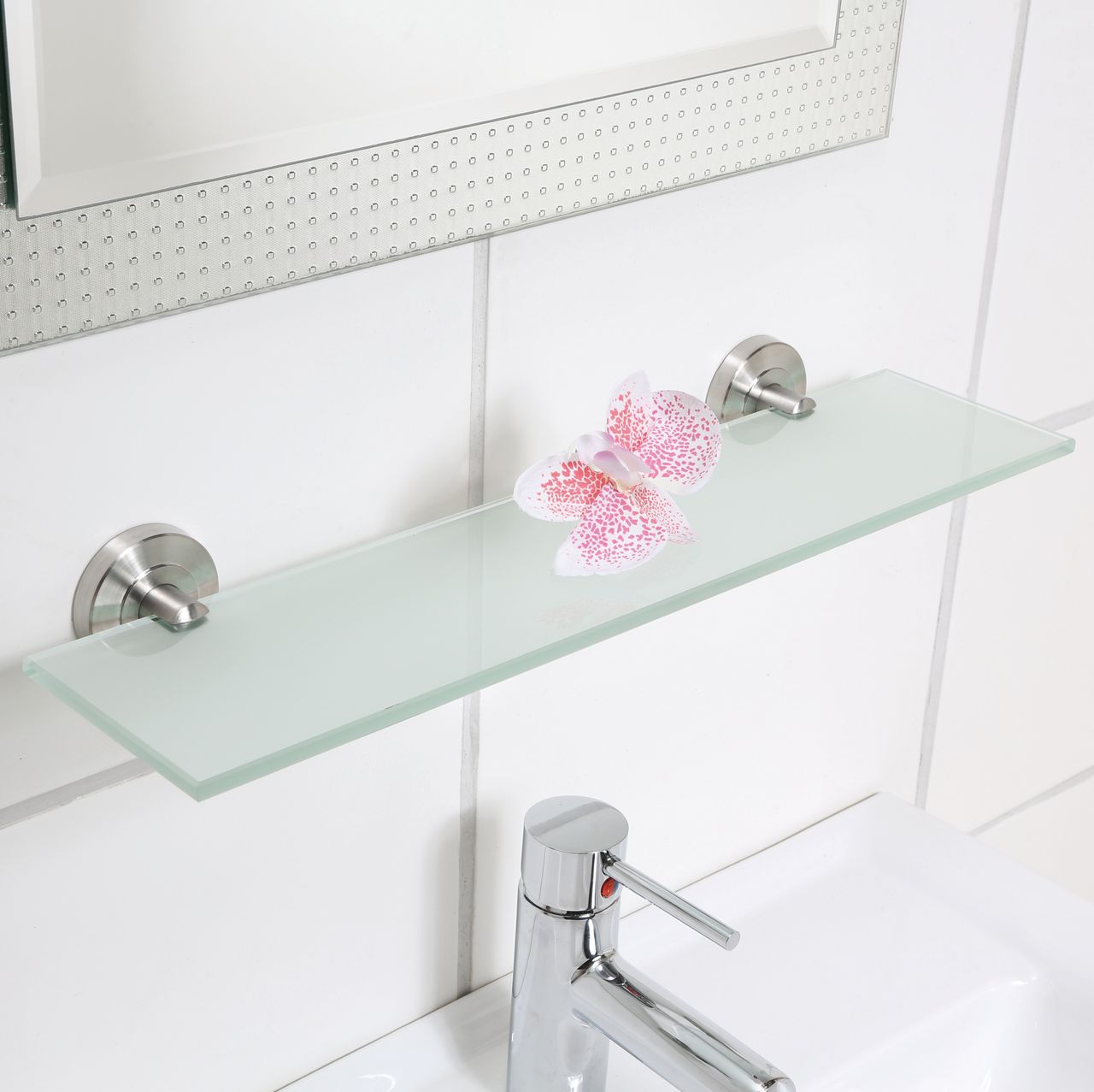 Weles AMARE Regal Glasablage, silber - 50 x 14 cm