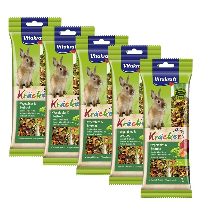 Vitakraft Snacks Vitakraft Kräcker Zwergkaninchen 5x2er Gemüse & Rote Beete