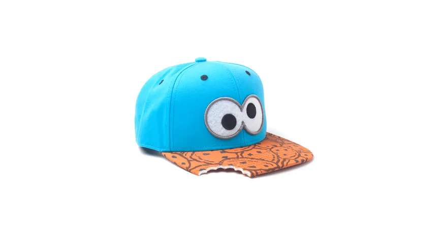 Sesamstrasse Snapback Cap Krümelmonster Cookie Bit Blau