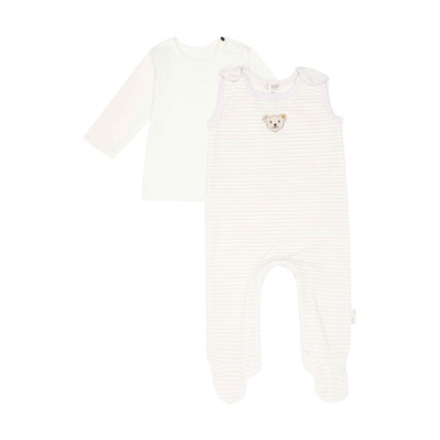 Set Strampler + T-Shirt langarm GOTS, beige