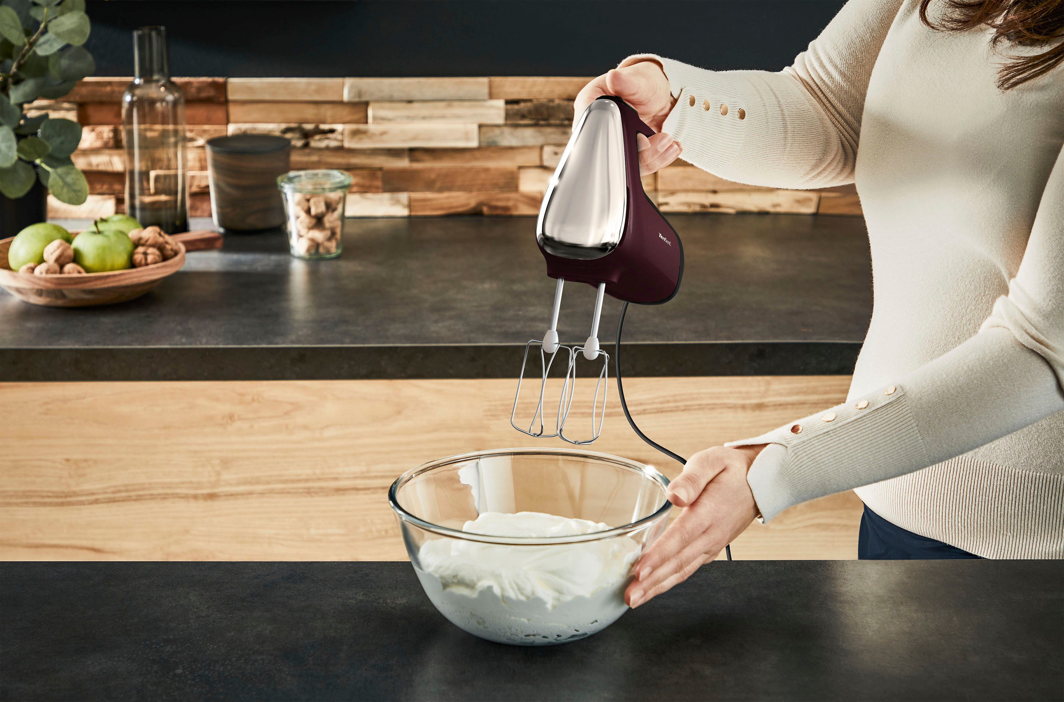 Tefal Handmixer HT6525 Powermix Silence, 600 W, leistungsstarker 600-W-Motor