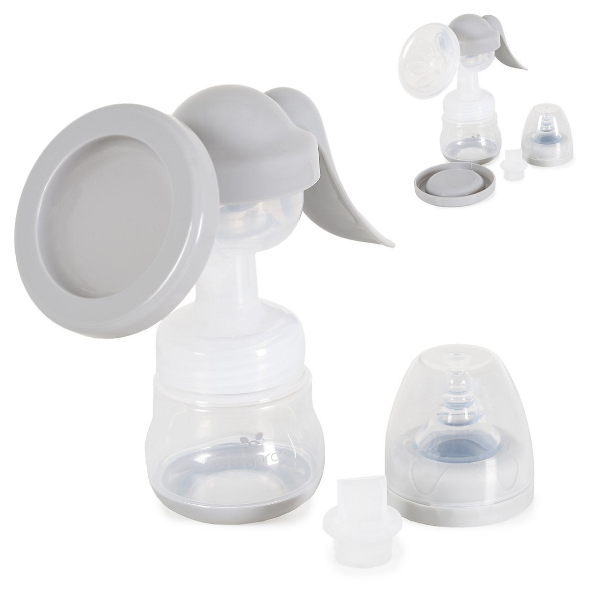 manuelle Milchpumpe Cara Silikonsauger Größe 0, Flasche 150 ml, Ventil Milchpumpen