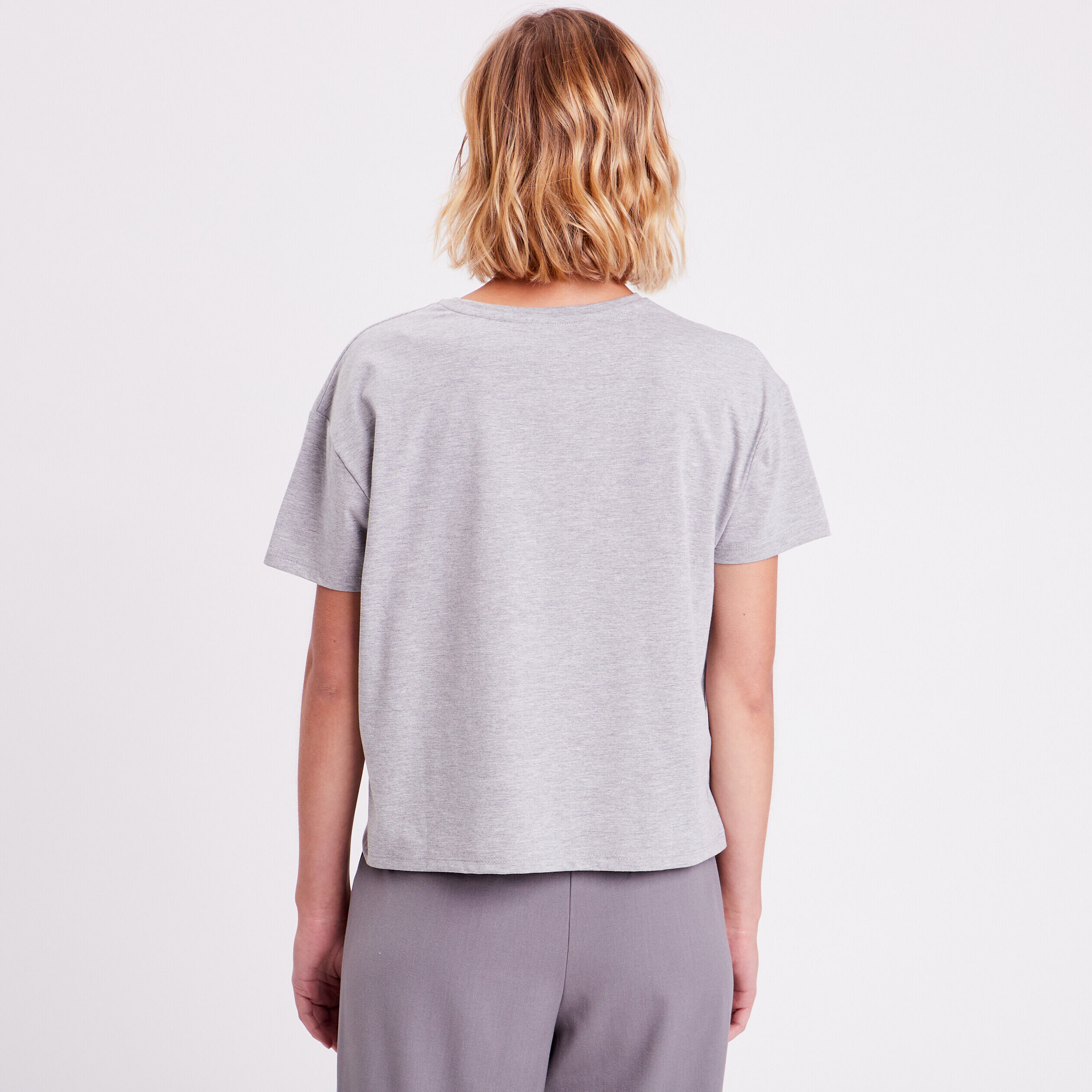 T-shirt manches courtes Mickey gris clair femme | Cache Cache