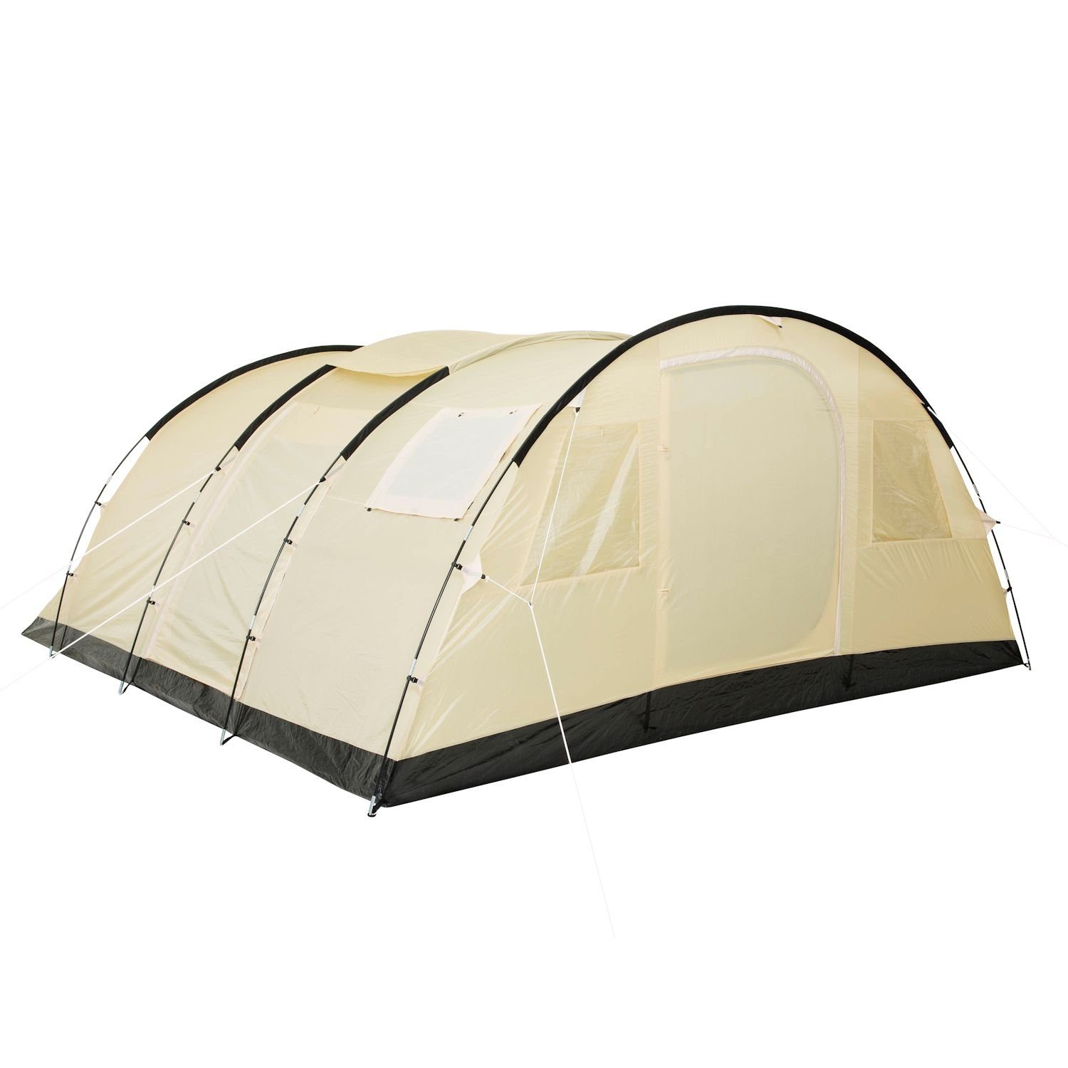 CampFeuer Tunnelzelt Zelt Caza für 6 Personen, Beige/Sand, Tunnelzelt 5000 mm Wassersäule, Personen: 6