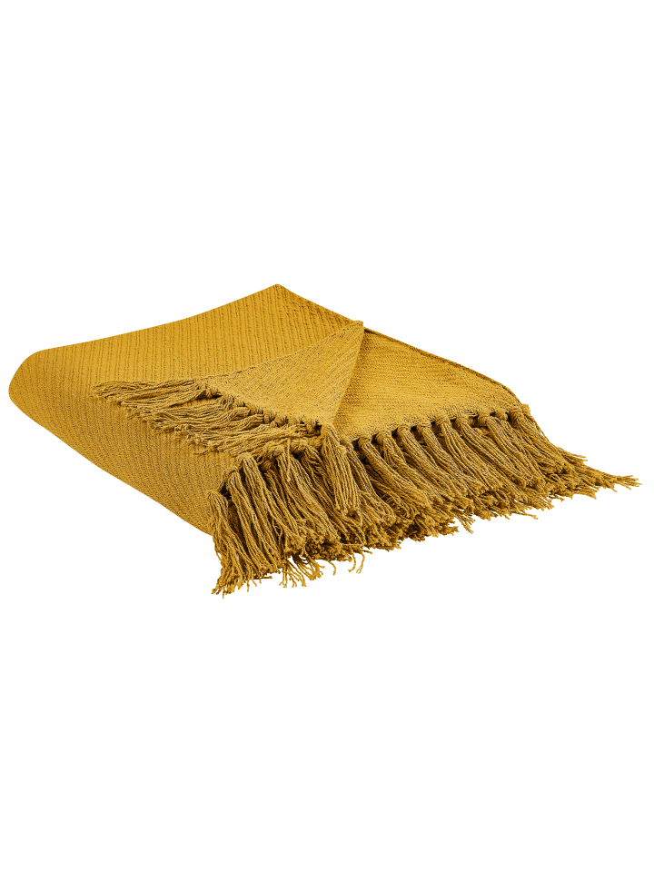 Beliani Kuscheldecke YARSA in Gelb - (W) 125 x (H) 0.5 x (L) 150 cm günstig kaufen onesize