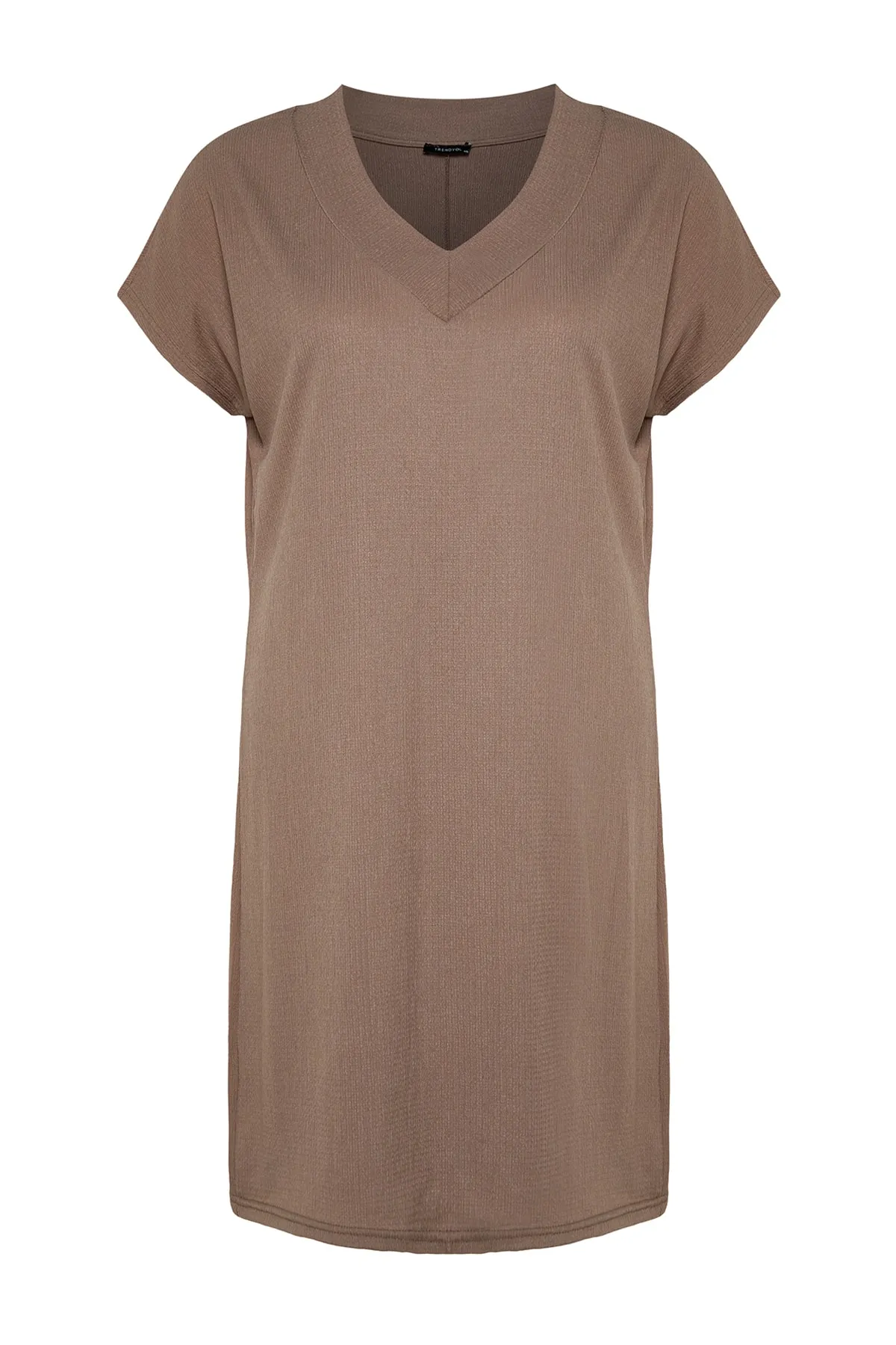 Trendyol Curve  Nerzfarbenes, gerade geschnittenes Strickkleid TBSSS22EL2365
