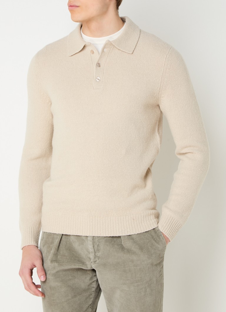 Tricou polo Profumo cu croială clasică, confecționat dintr-un amestec de lână melanj.