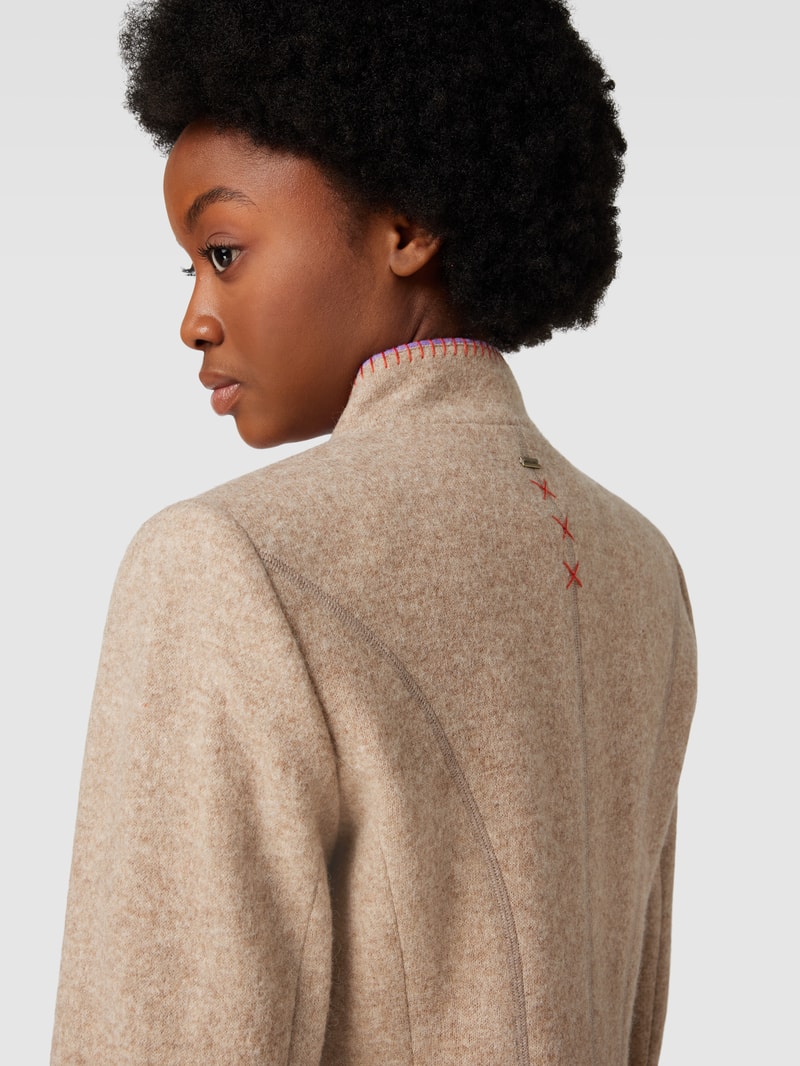 Blazer mit Kontrastbesatz in sand
