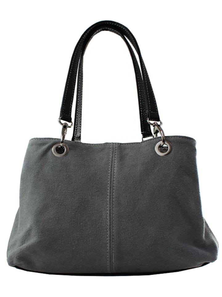 ORE10 Leder-Henkeltasche in Grau - (B)32 x (H)20 x (T)14 cm günstig kaufen onesize