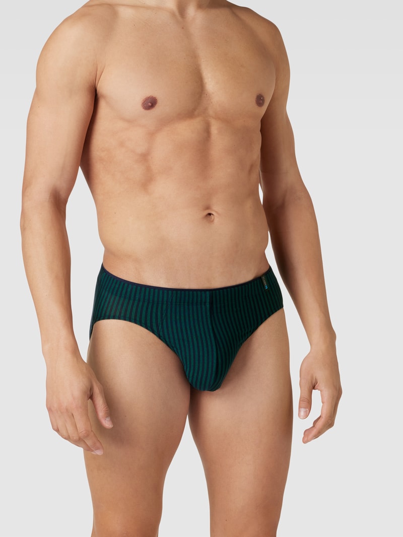 Slip mit Streifenmuster Modell 'Supermini' in dunkelblau
