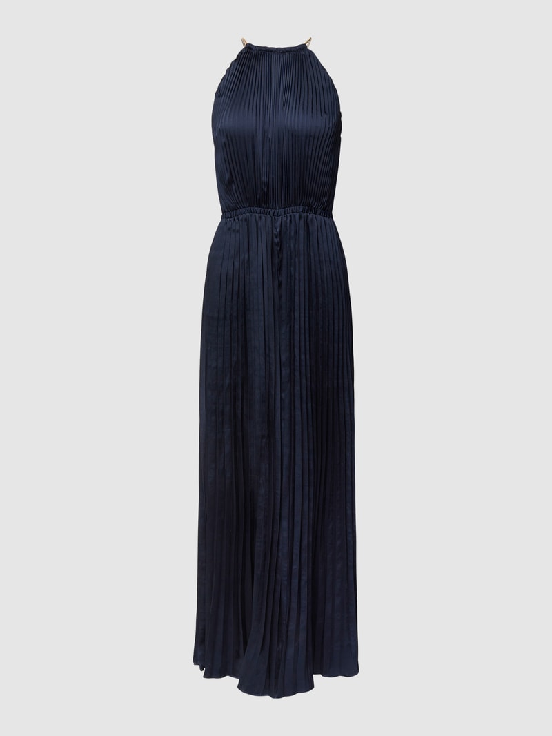 Jumpsuit mit Plisseefalten Modell 'CHAIN' in marineblau