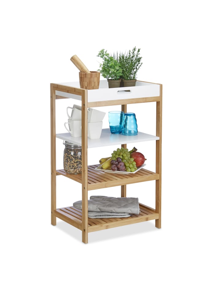 relaxdays Küchenregal in Natur-Weiß - (B)43 x (H)70 x (T)33 cm günstig kaufen onesize