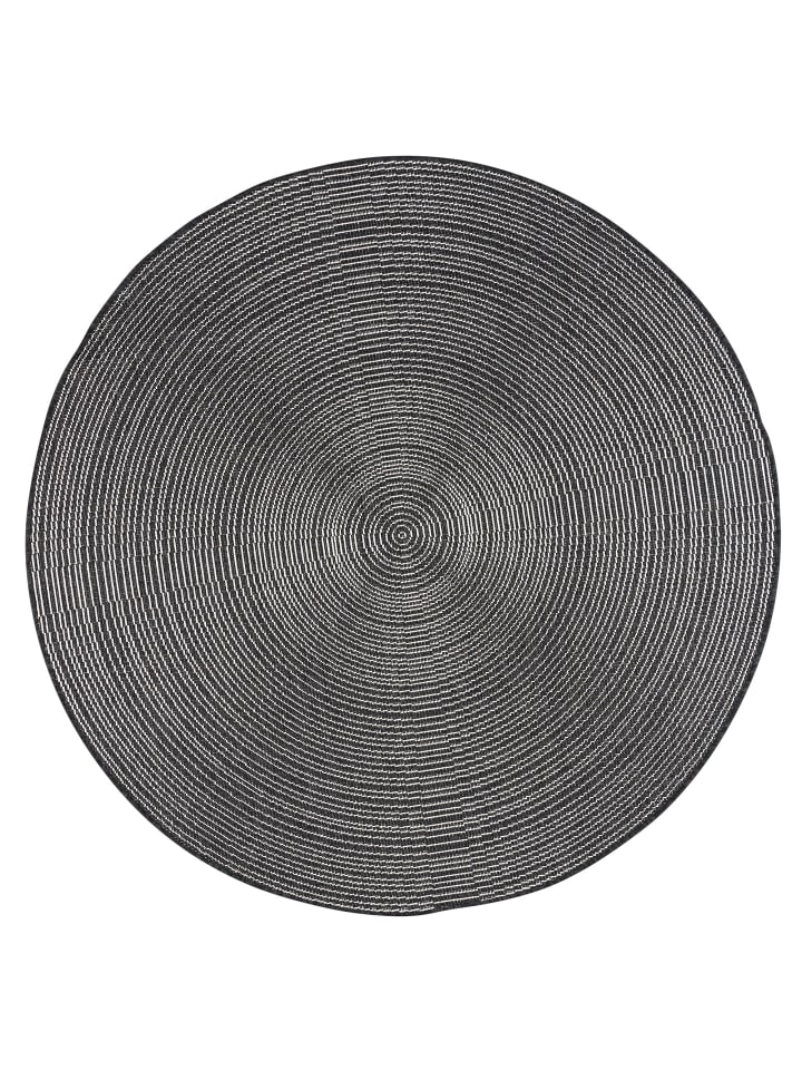 Pergamon In- und Outdoor Teppich  Newport Stripes Rund in Antraciet günstig kaufen