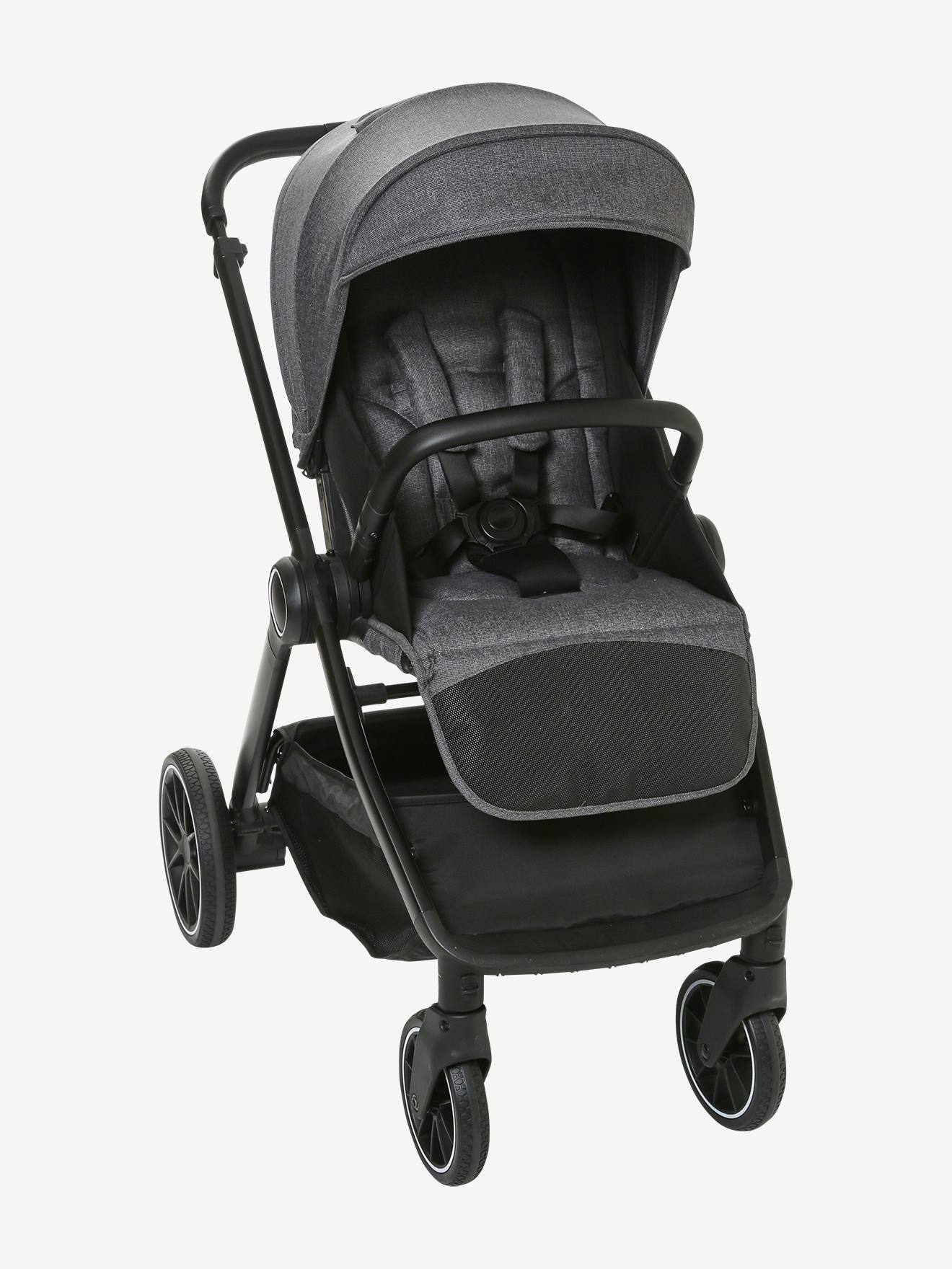 Vertbaudet Kombi-Kinderwagen AURIGA mit Babyschale & Babywanne - schiefergrau