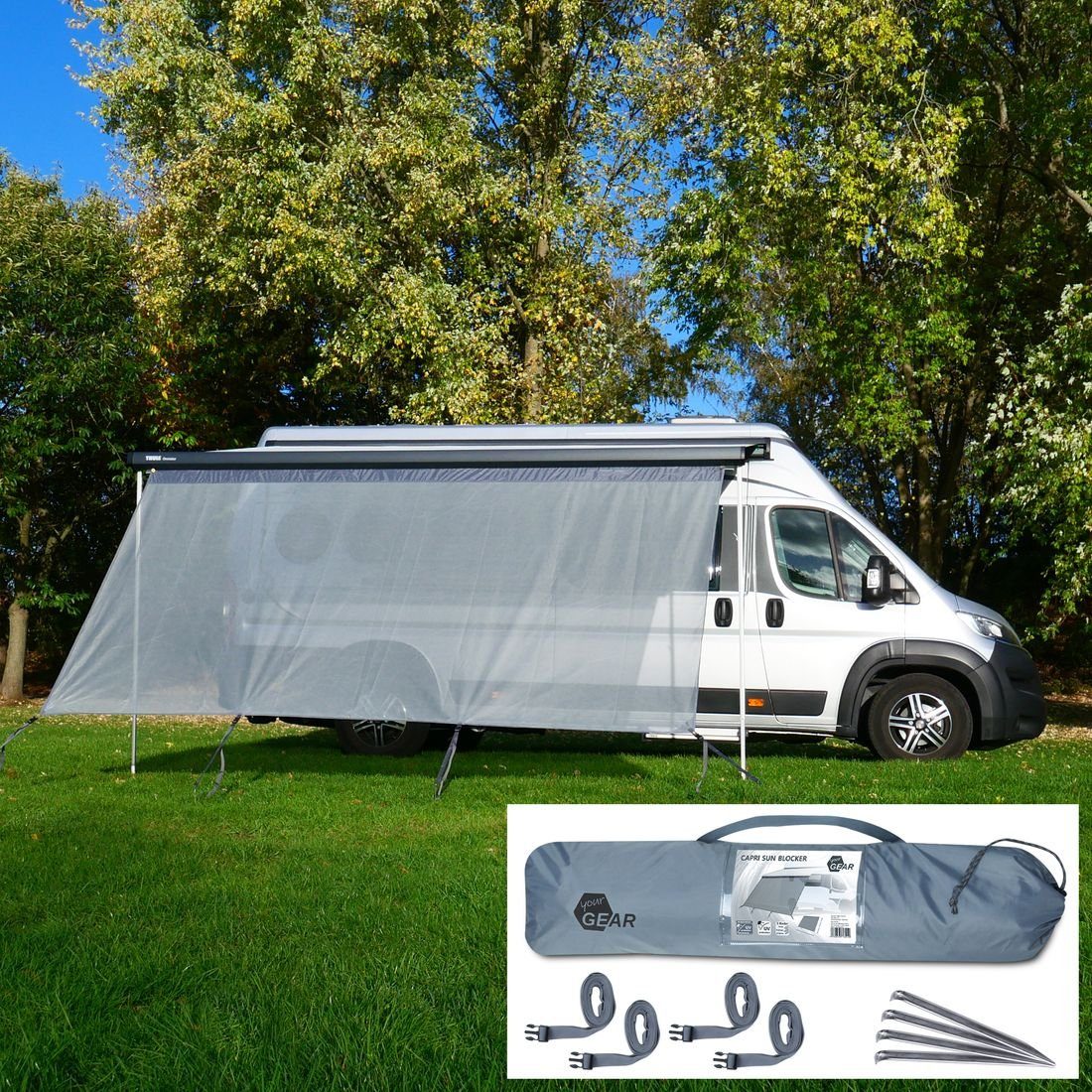 yourGEAR Vorzelt yourGEAR Capri Sun Blocker 4,3 x 2 m - Vorderwand für Markise, Personen: 0