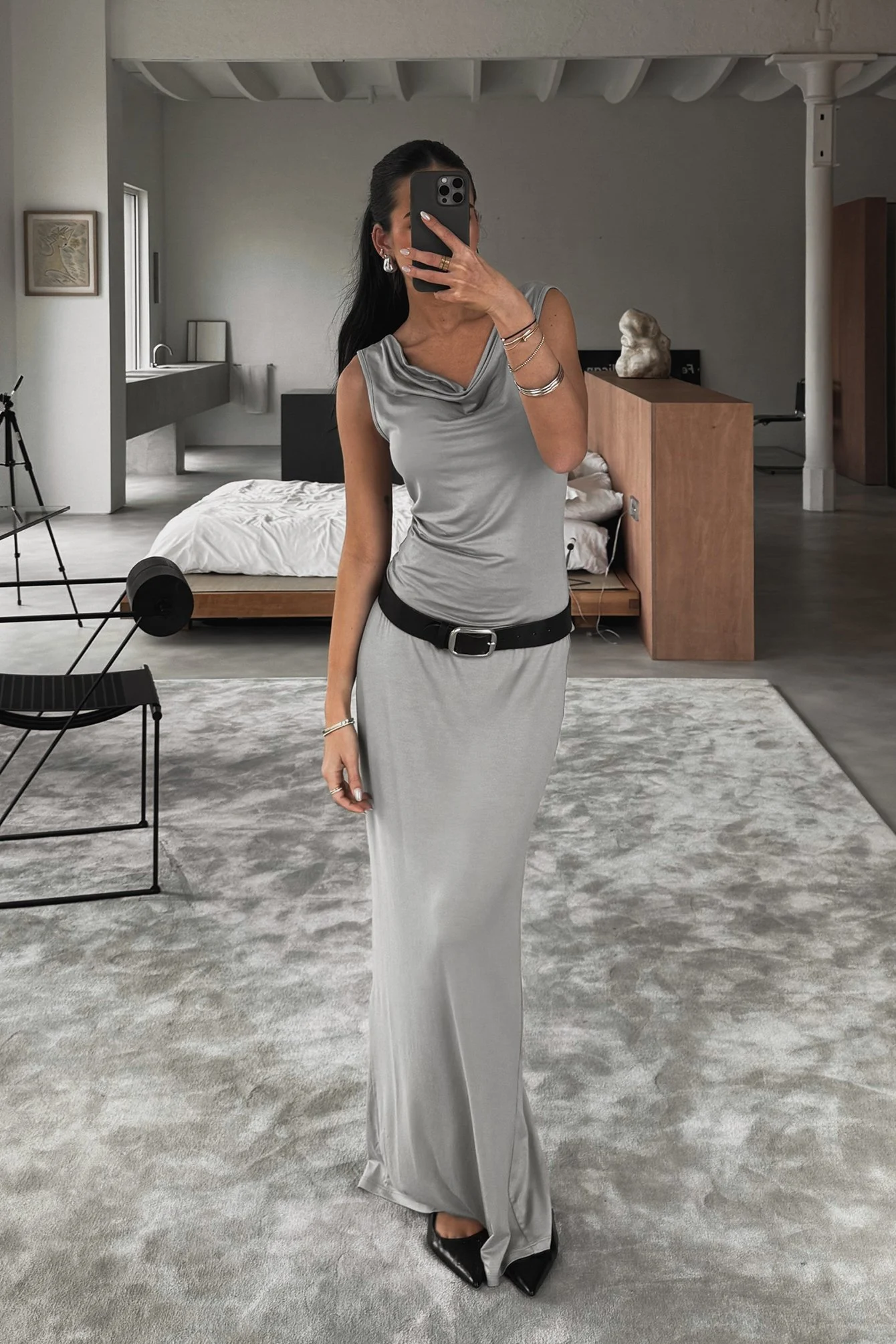Soft Line Fitted Maxi Skirt