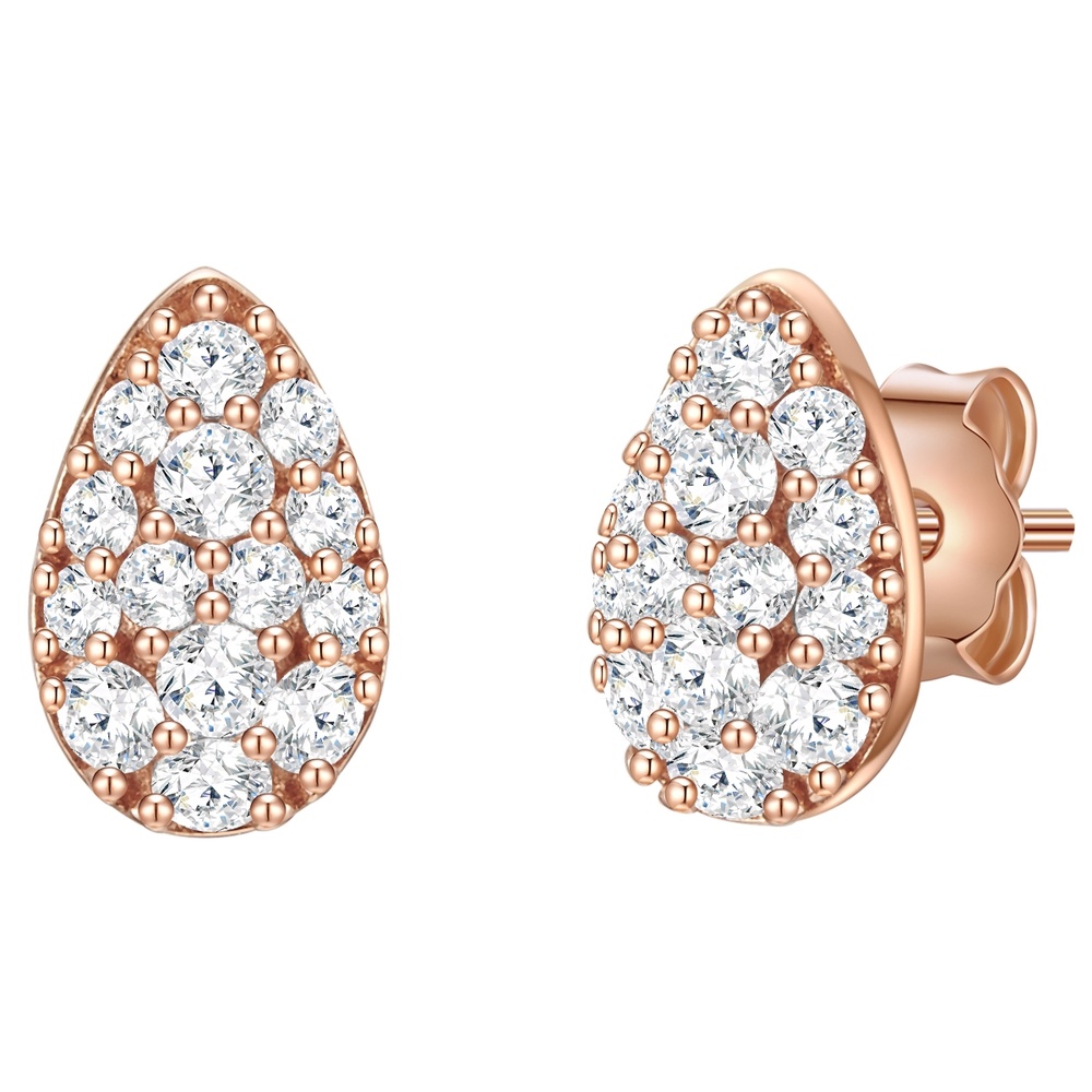 Glanzstücke München Puces d'oreilles en argent Goutte Argent sterling Oxyde de zirconium (CZ) en Or r Boucles d'oreilles
