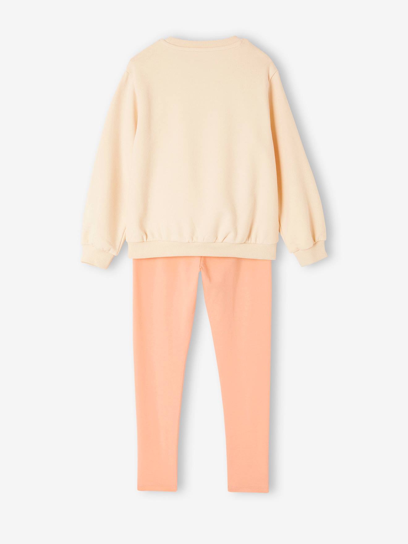 Vertbaudet Mädchen Sport-Set: Sweatshirt & Leggings - wollweiß