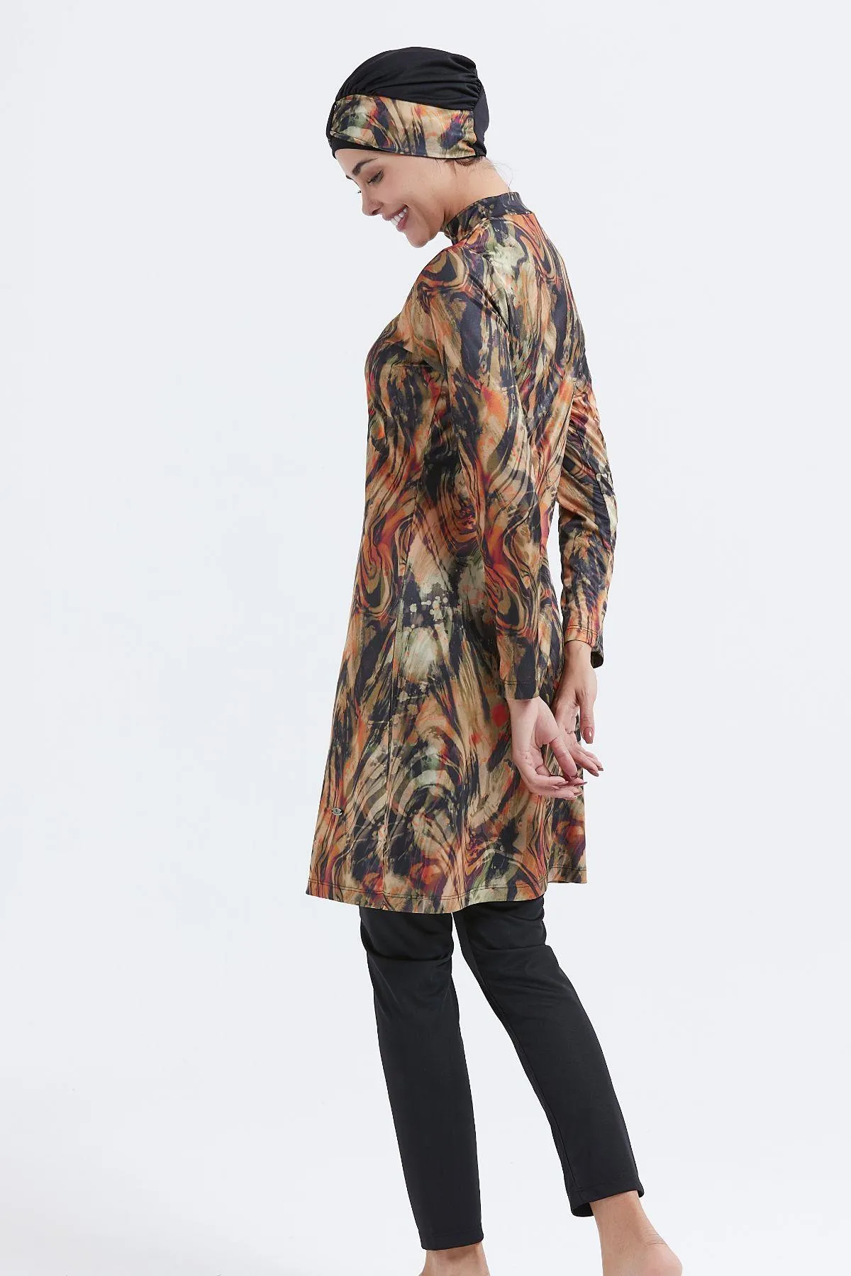 C&City  Vollständig bedeckter 3-teiliger Hijab-Badeanzug C11003 Schwarz