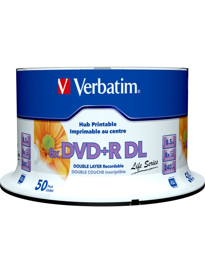 COFI 1453 Verbatim DVD R DL 8.5GB/240Min/8x Cakebox (50 Disc) in Weiß günstig kaufen onesize