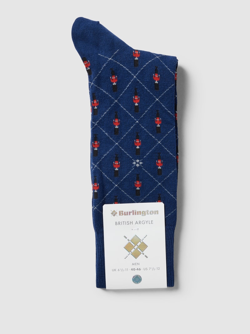 Socken mit Allover-Muster Modell 'GUARD' in marineblau