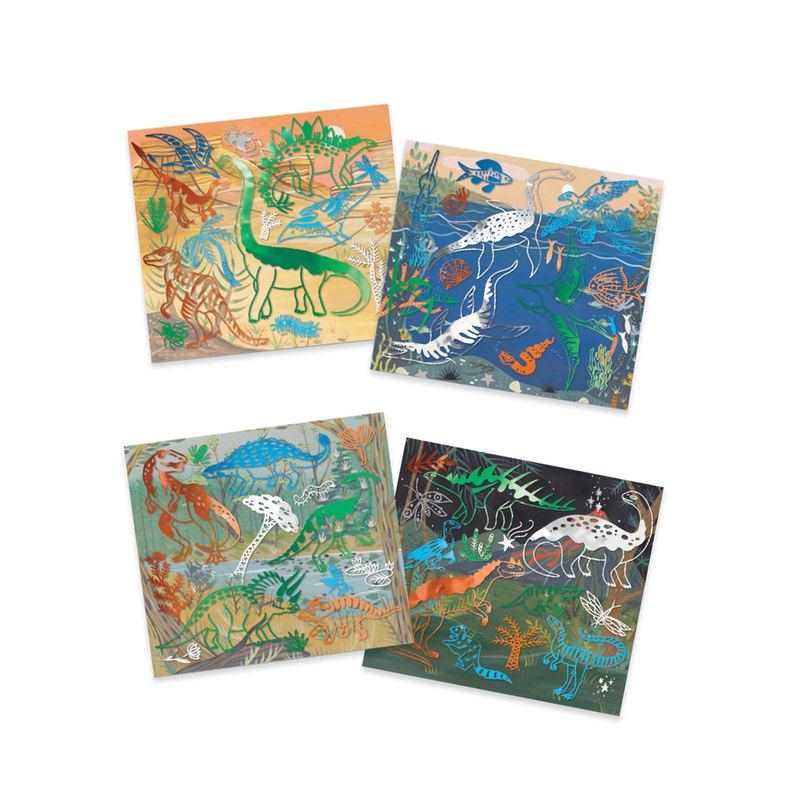 Coffret Artistic Patch papier métallisé Dinosaurus Djeco