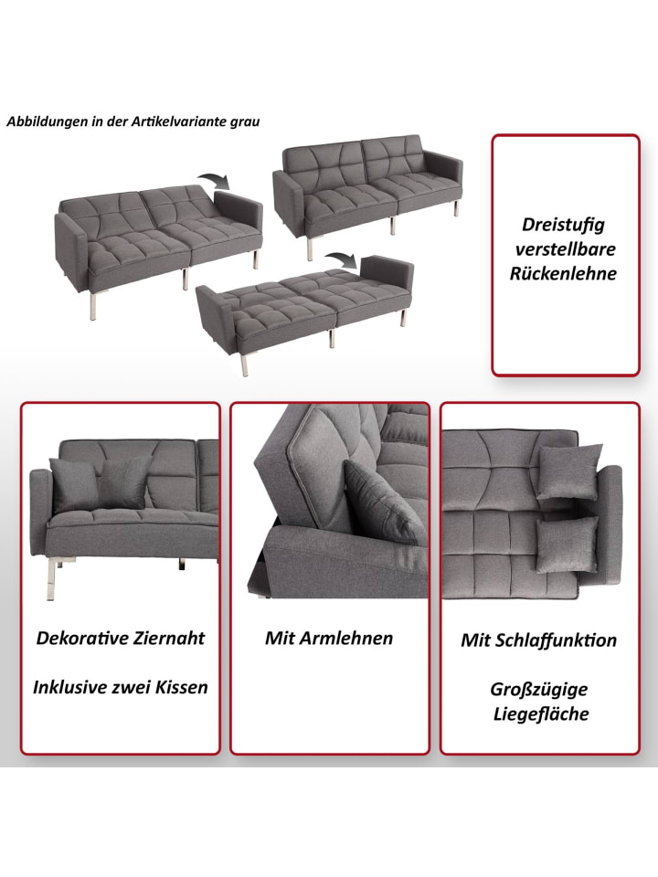 MCW Schlafsofa K65, Stoff/Textil creme-beige günstig kaufen onesize