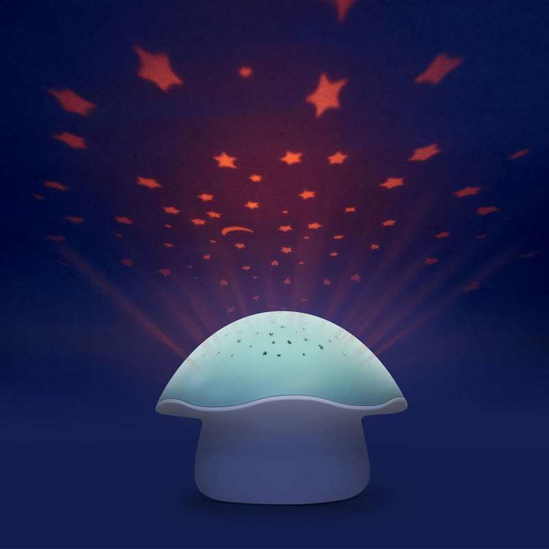 Veilleuse projecteur d'étoiles Champignon vert Pabobo