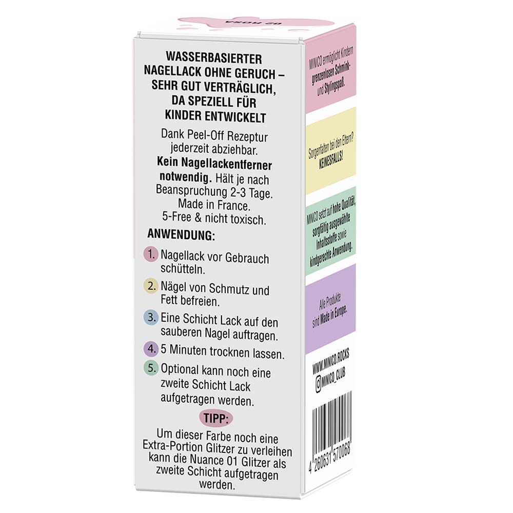 MINICO Peel-Off Nagellack 02 Rosa 4 ml
