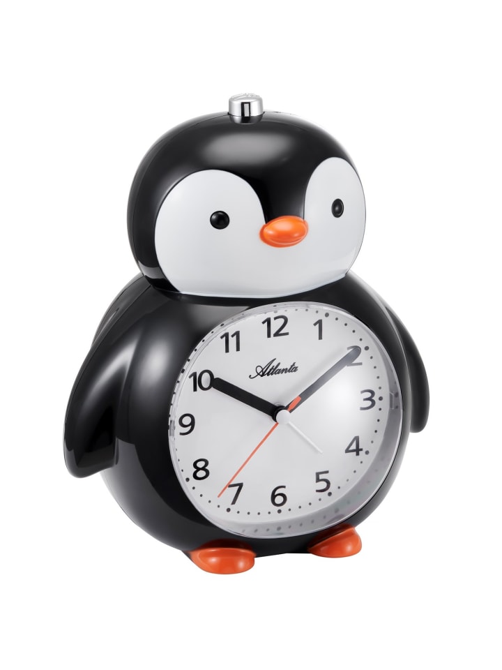 Atlanta Kinderwecker mit Leisegang Pinguin Schwarz/Weiß günstig kaufen onesize