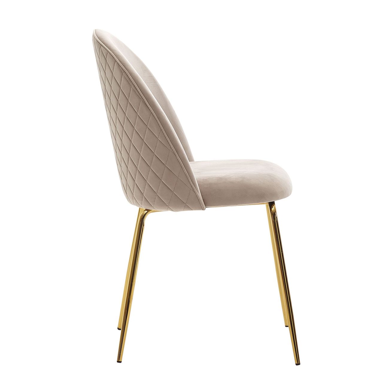 Wohnling Esszimmerstuhl 2er Set Beige Samt
