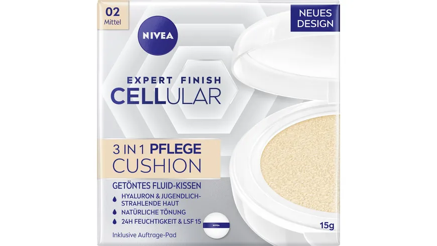 NIVEA Cellular Expert Finish 3in1 Pflege Cushion Mittel 15 g