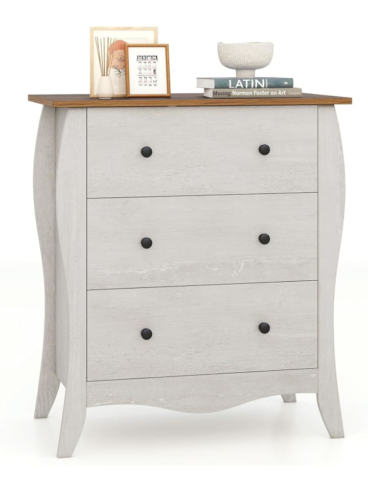 COSTWAY Kommode mit 3 Schubladen 38.5T x 67.5B x 76.5H cm in Grau günstig kaufen onesize