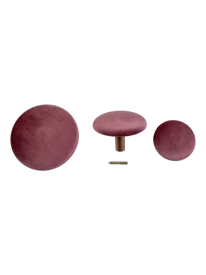 House Nordic Kleiderhaken GIZA Samt Rosa / Gold 3er Set günstig kaufen onesize