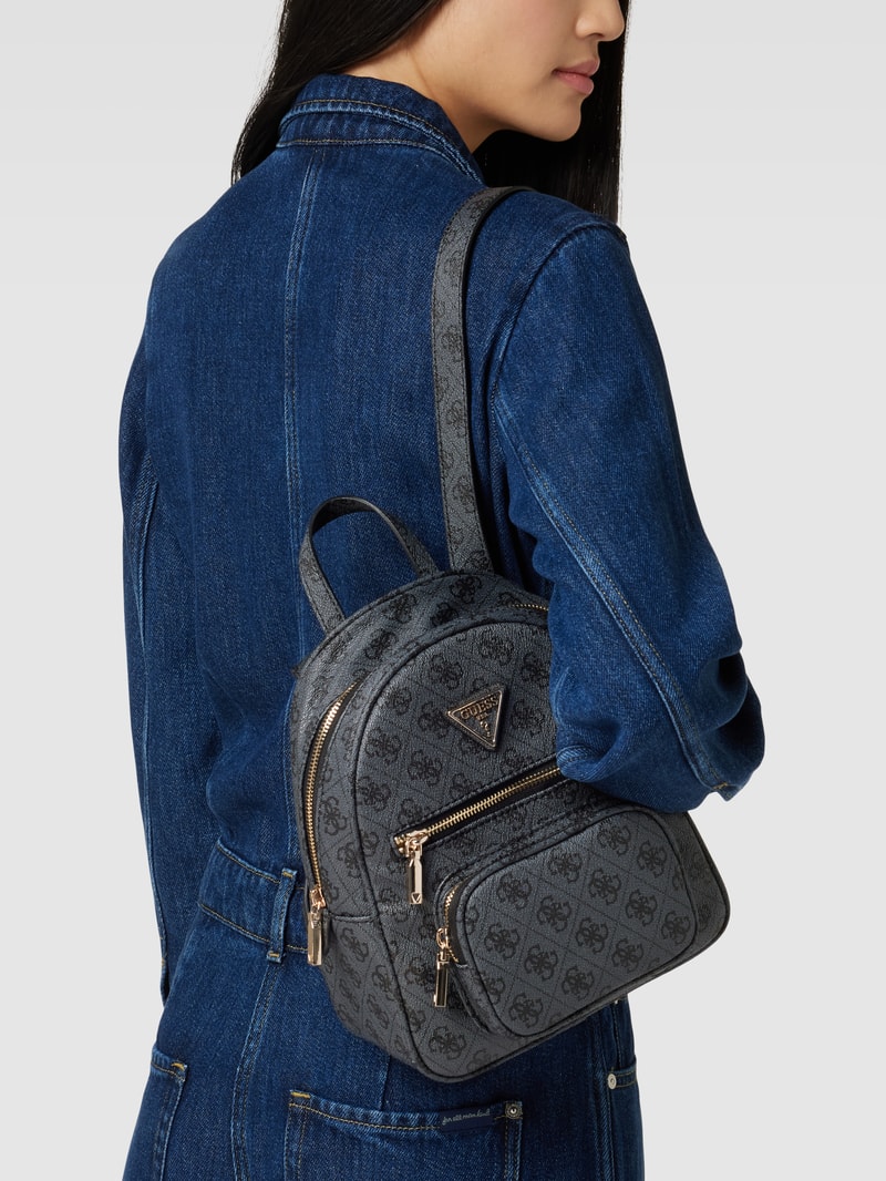 Rucksack mit Allover-Logo-Details Modell 'ECO ELEMENTS' in anthrazit