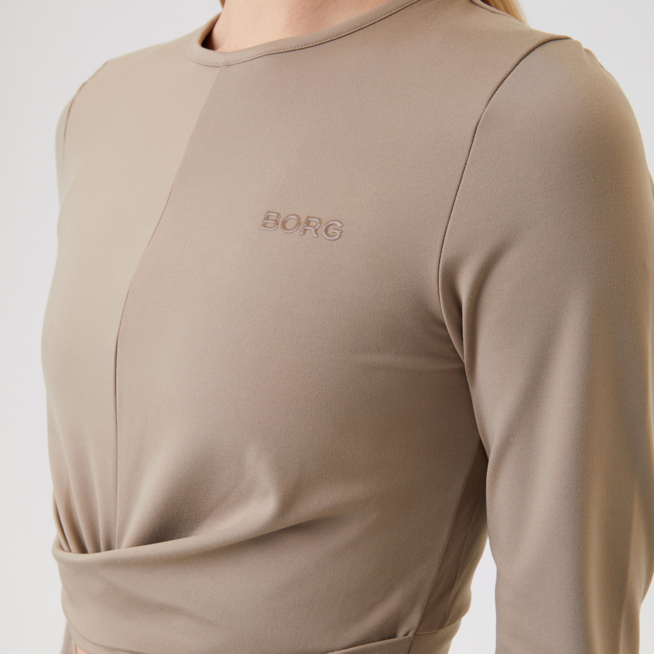 Borg Cross Longsleeve Damen - Beige