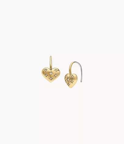 Fossil Hängeohrringe Sadie All My Love Heart Edelstahl goldfarben