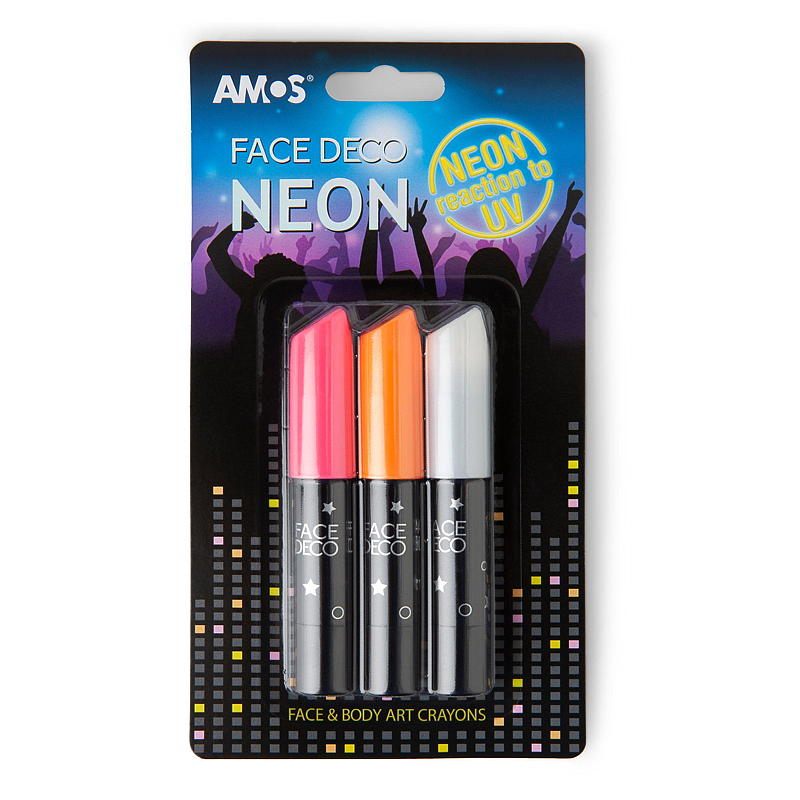 Ansiktssminke 3-pk Neon