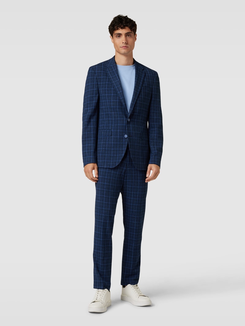 2-Knopf-Sakko mit Tartan-Karo in marineblau