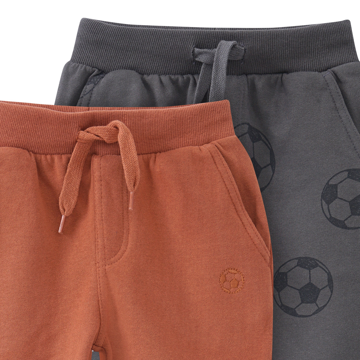 2 Jungen Jogginghosen mit Fußball-Print
