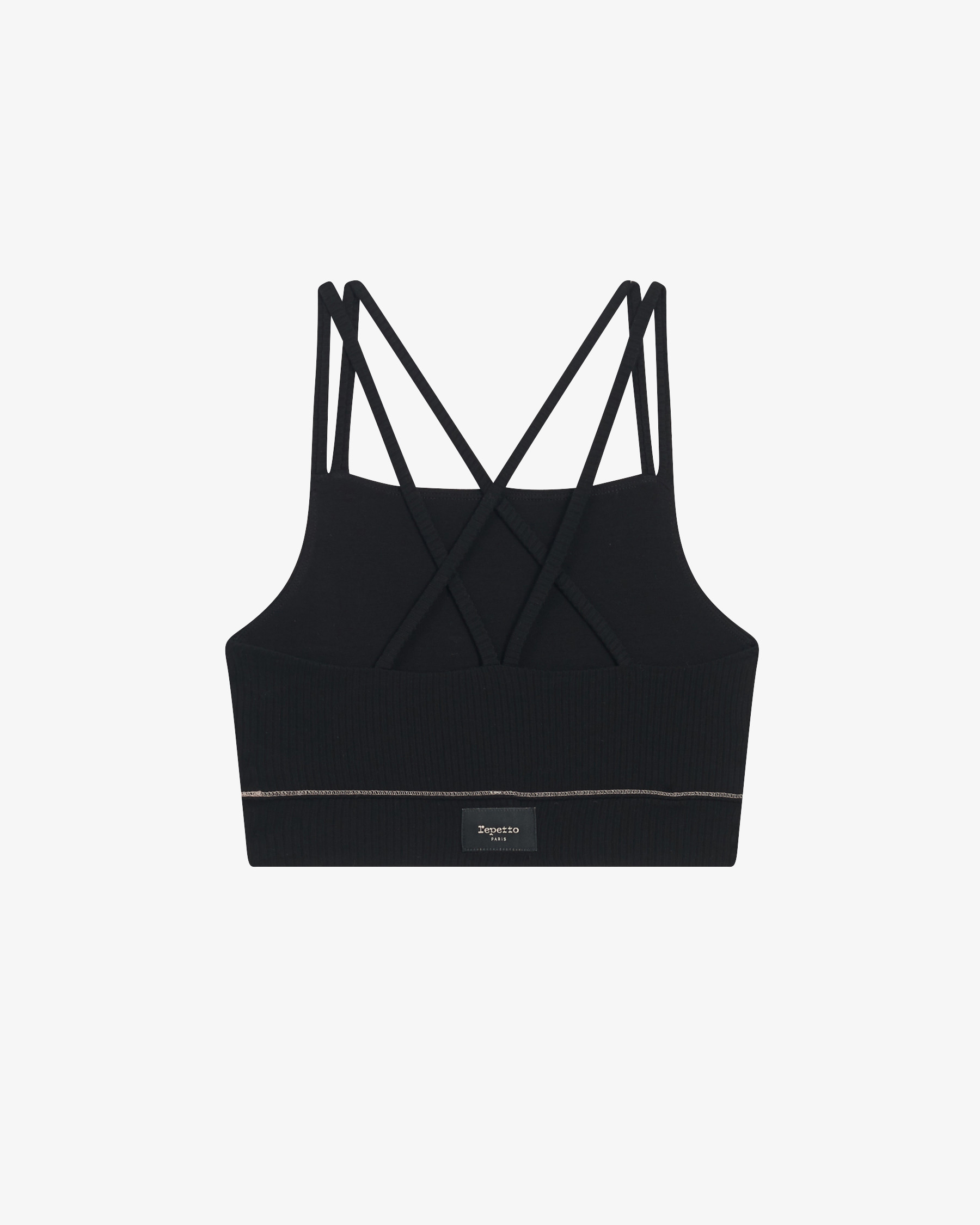 Ribbed bra with thin straps