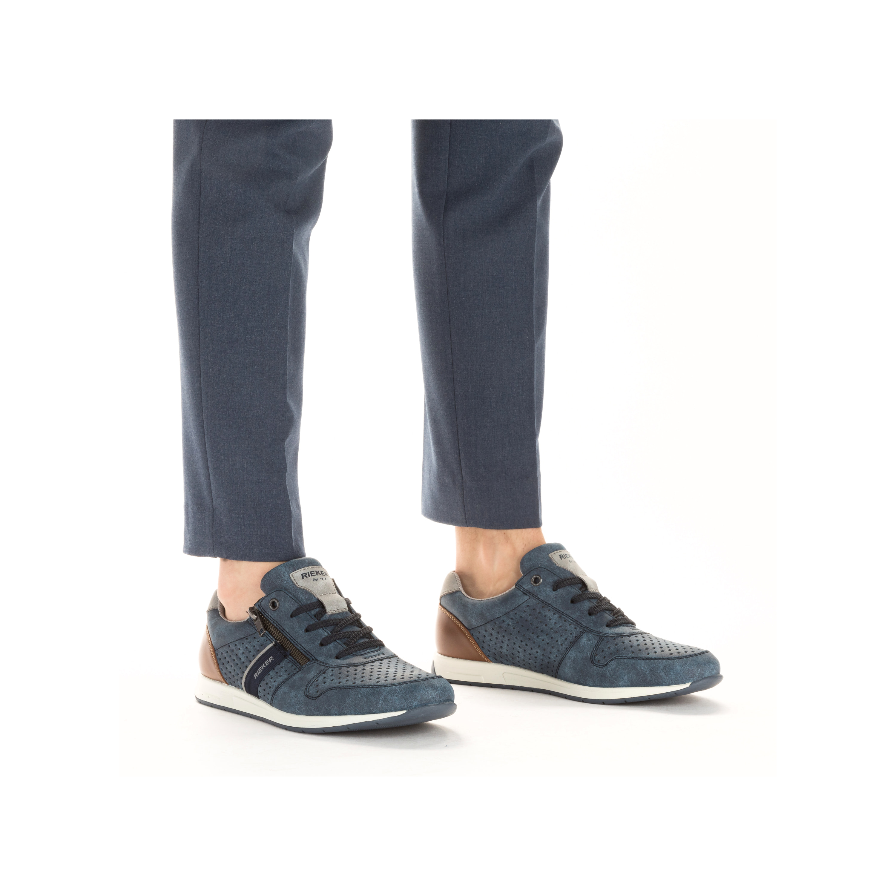 Rieker Herren Schnürschuhe himmelblau